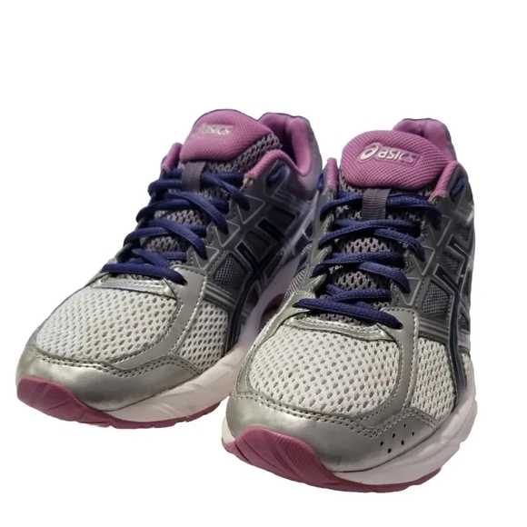 Asics Gel Contend 4 Womens Running Shoes/Sneakers Purple/Blue/Grey Size 8.5 - Picture 2 of 10